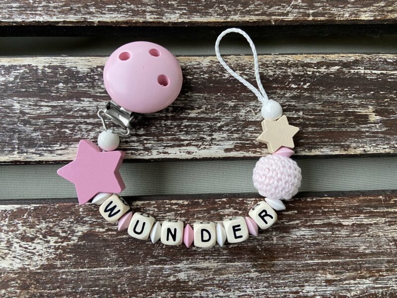 Nuggikette WUNDER - rosa/holz
