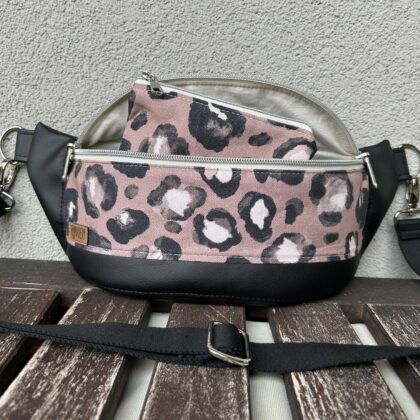 Crossbody Bag - Leo braun/schwarz mit kleinem Portemonnaie