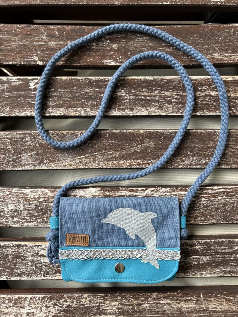 Umhängeportemonnaie - türkis/blau Delfin